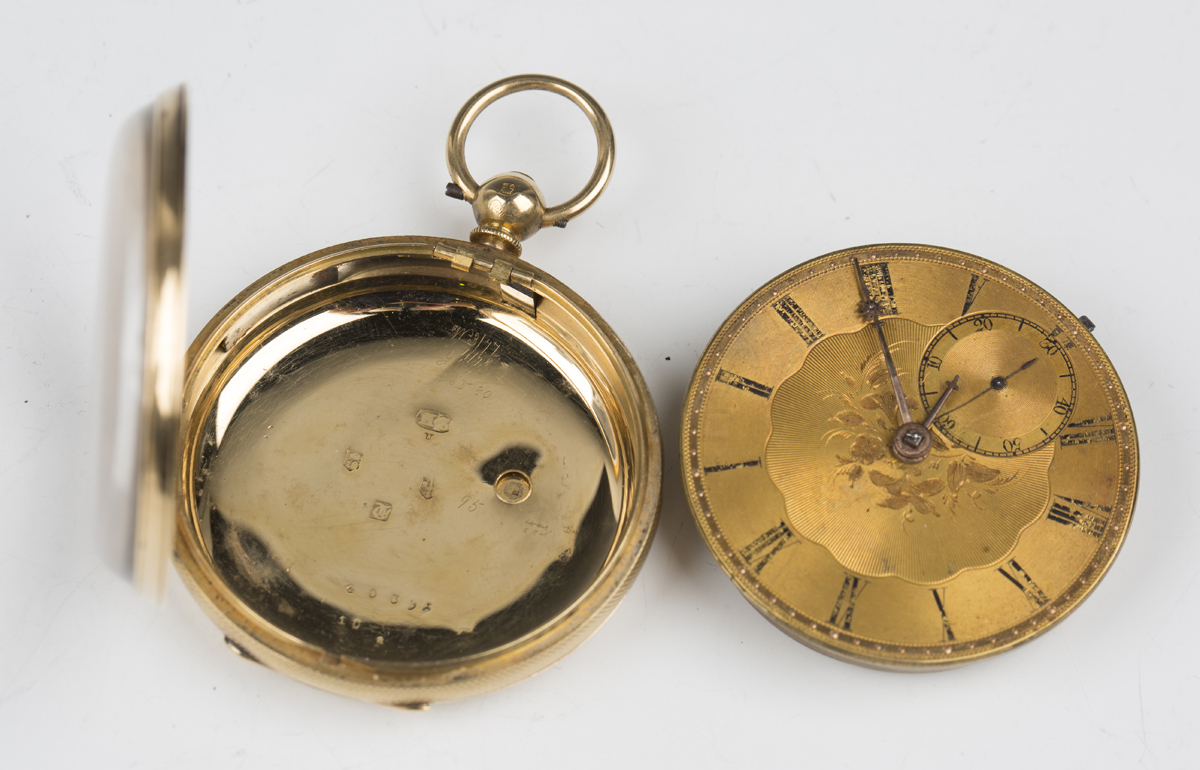 An 18ct gold cased keywind open-faced gentleman's pocket watch, the gilt movement signed 'I. - Image 3 of 5