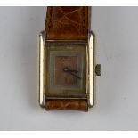 A Cartier Must de Cartier Tank Vermeil silver gilt lady's wristwatch with manual movement and signed
