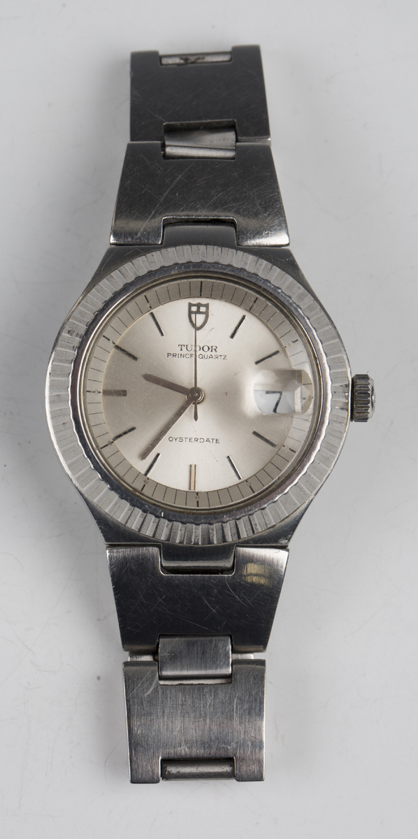 A Tudor Prince-Quartz Oysterdate stainless steel cased gentleman's bracelet wristwatch, Model No. - Image 3 of 8