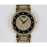 A Piaget Dancer quartz 18ct gold and diamond set gentleman's bracelet wristwatch, the signed diamond