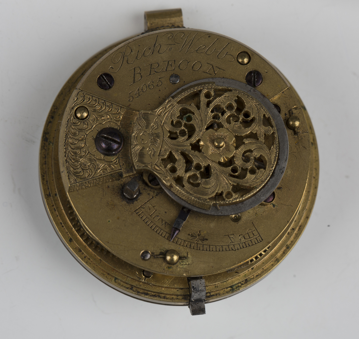 A silver half-hunting pair cased keywind pocket watch, the gilt fusee movement with verge - Image 6 of 8