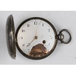 A George III silver hunting cased pocket watch, the gilt fusee movement with verge escapement, the