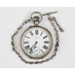 An early 20th century plated keyless wind Goliath pocket watch, the movement numbered '1043201', the