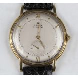 A Rolex Chronometer 18ct gold circular cased gentleman's wristwatch, the signed silvered dial with