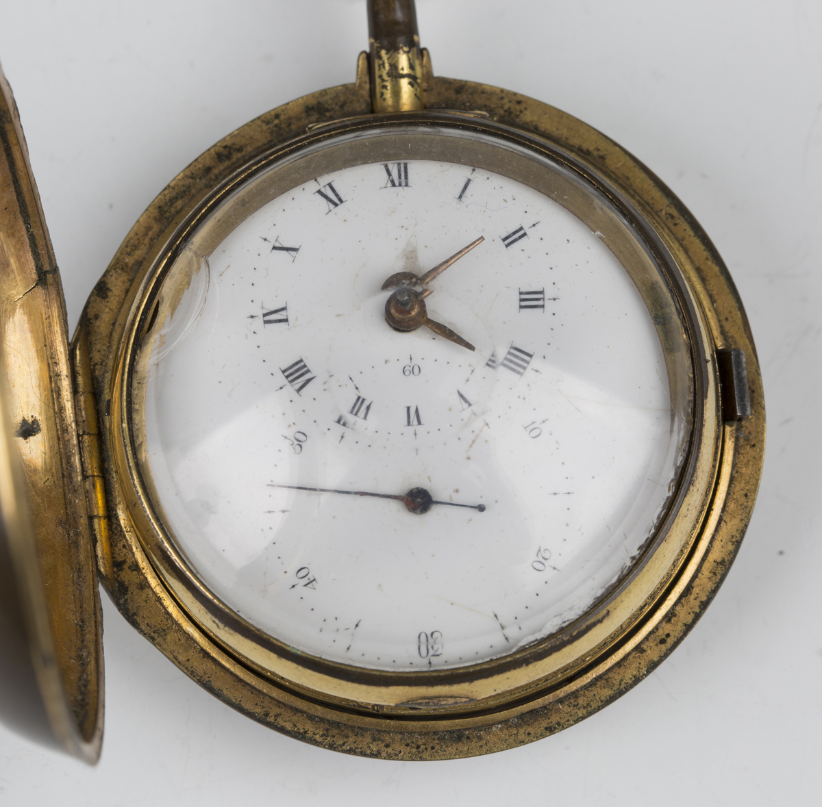 A silver half-hunting pair cased keywind pocket watch, the gilt fusee movement with verge - Image 4 of 8