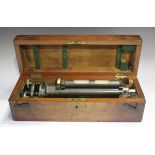 A late 19th century oxidized brass surveyor's level by Troughton & Simms of London, the telescope