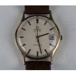 An Omega Automatic Genève 9ct gold circular cased gentleman's wristwatch, circa 1973, the signed