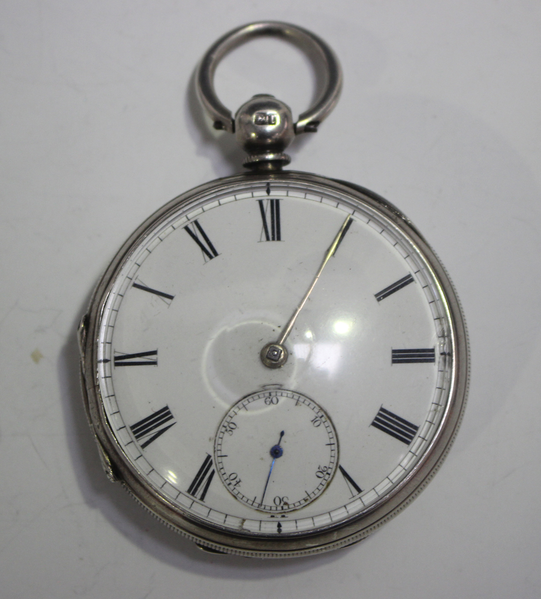 A silver keywind open-faced gentleman's pocket watch, the silvered dial with gilt Roman numerals, - Image 6 of 8