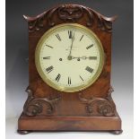 A mid-Victorian mahogany cased bracket clock with eight day twin fusee movement striking hours on