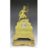 A 19th century French ormolu mantel clock, the eight day movement with silk suspension, striking