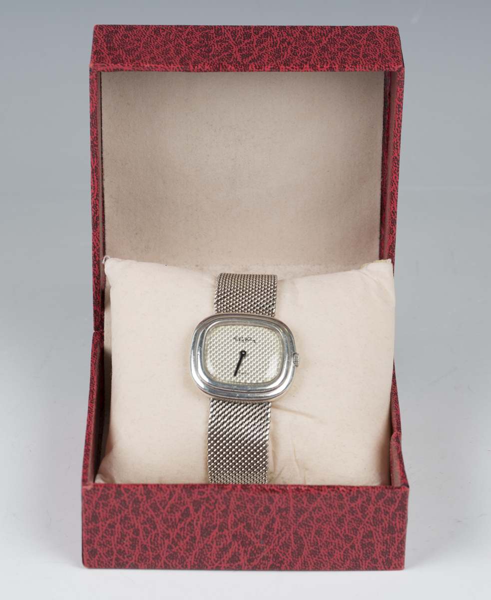 A Roy King silver cased bracelet wristwatch, the signed textured dial detailed 'Swiss', the case - Image 2 of 6