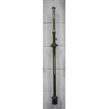 A 20th century brass and silvered marine/laboratory stick barometer of cylindrical