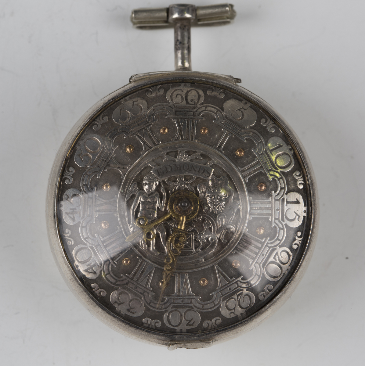 A George III silver and later shagreen pair cased keywind open-faced pocket watch, the gilt fusee - Image 10 of 10