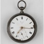 A Barraud's silver pair cased keywind open-faced gentleman's pocket watch, the gilt fusee movement
