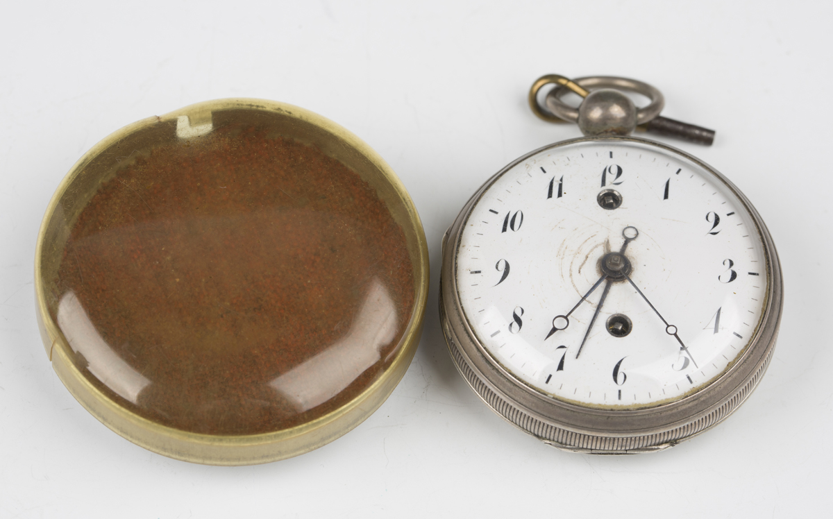 A 19th century keywind open-faced pocket alarm watch with Continental fusee movement sounding on a - Image 2 of 4