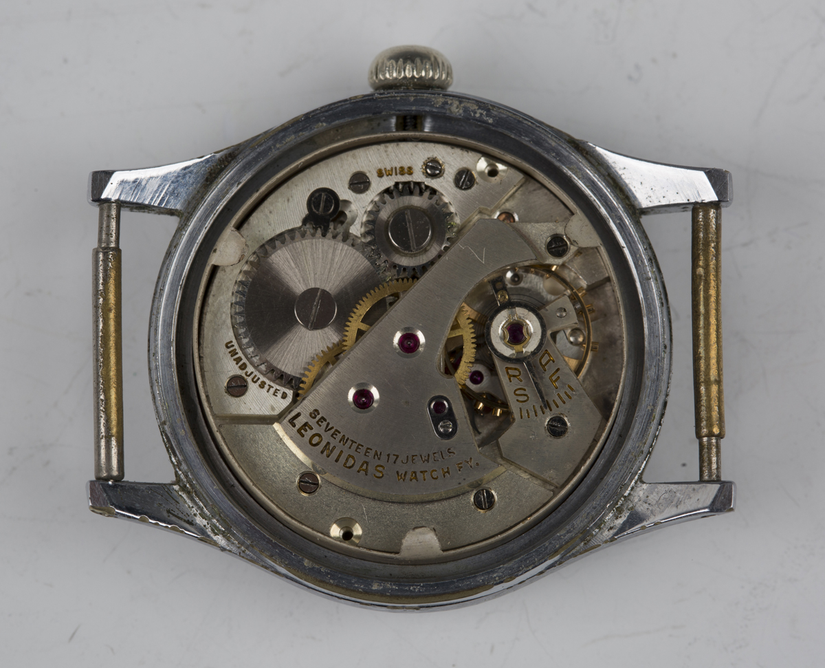 A Leonidas steel cased gentleman's wristwatch with signed jewelled movement, the signed silvered - Image 5 of 5