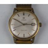 An Omega Automatic Seamaster gilt metal fronted and steel gentleman's wristwatch, circa 1965, the