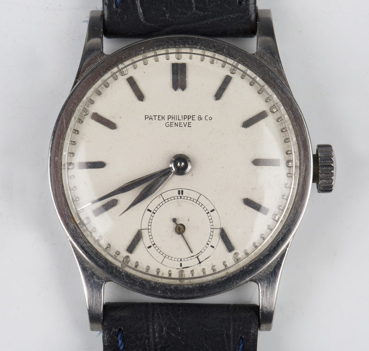 A Patek Philippe stainless steel circular cased gentleman's wristwatch, Ref. 96, circa 1940, the