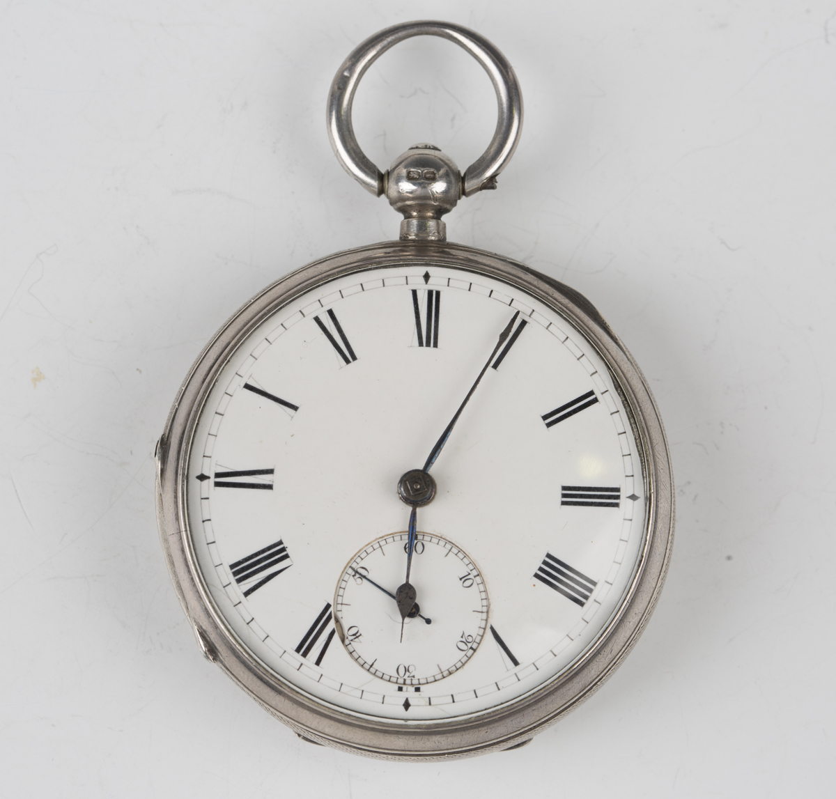 A late Victorian silver cased keywind open-faced gentleman's pocket watch, the gilt fusee movement