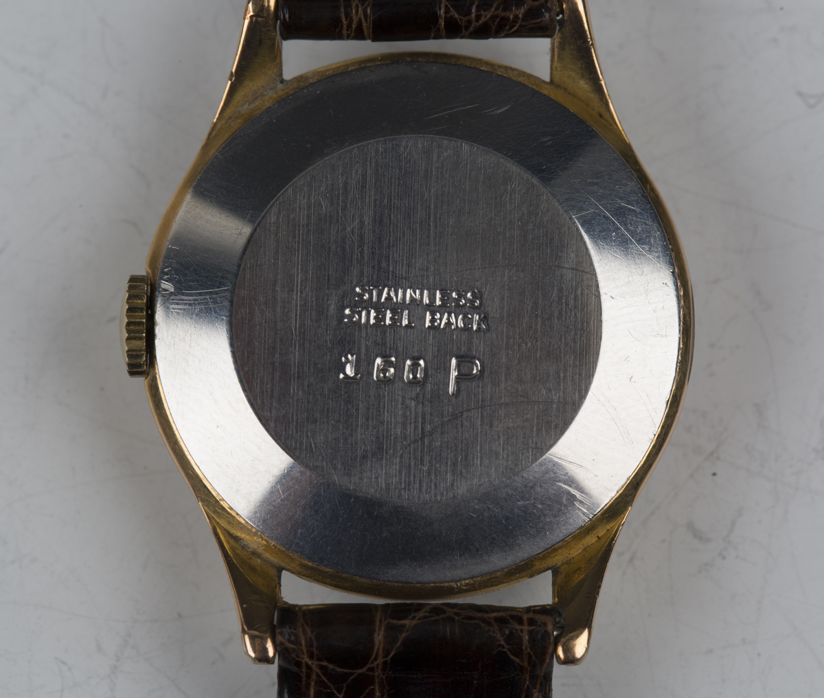 An Enicar gilt metal fronted and steel back triple calendar gentleman's wristwatch with signed - Image 3 of 5