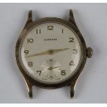 A Garrard 9ct gold cased gentleman's wristwatch with signed jewelled movement, the signed silvered