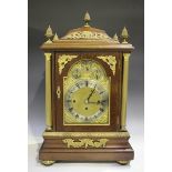 An impressive late Victorian brass mounted mahogany bracket clock with eight day triple fusee