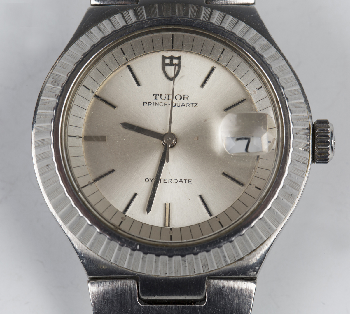 A Tudor Prince-Quartz Oysterdate stainless steel cased gentleman's bracelet wristwatch, Model No.