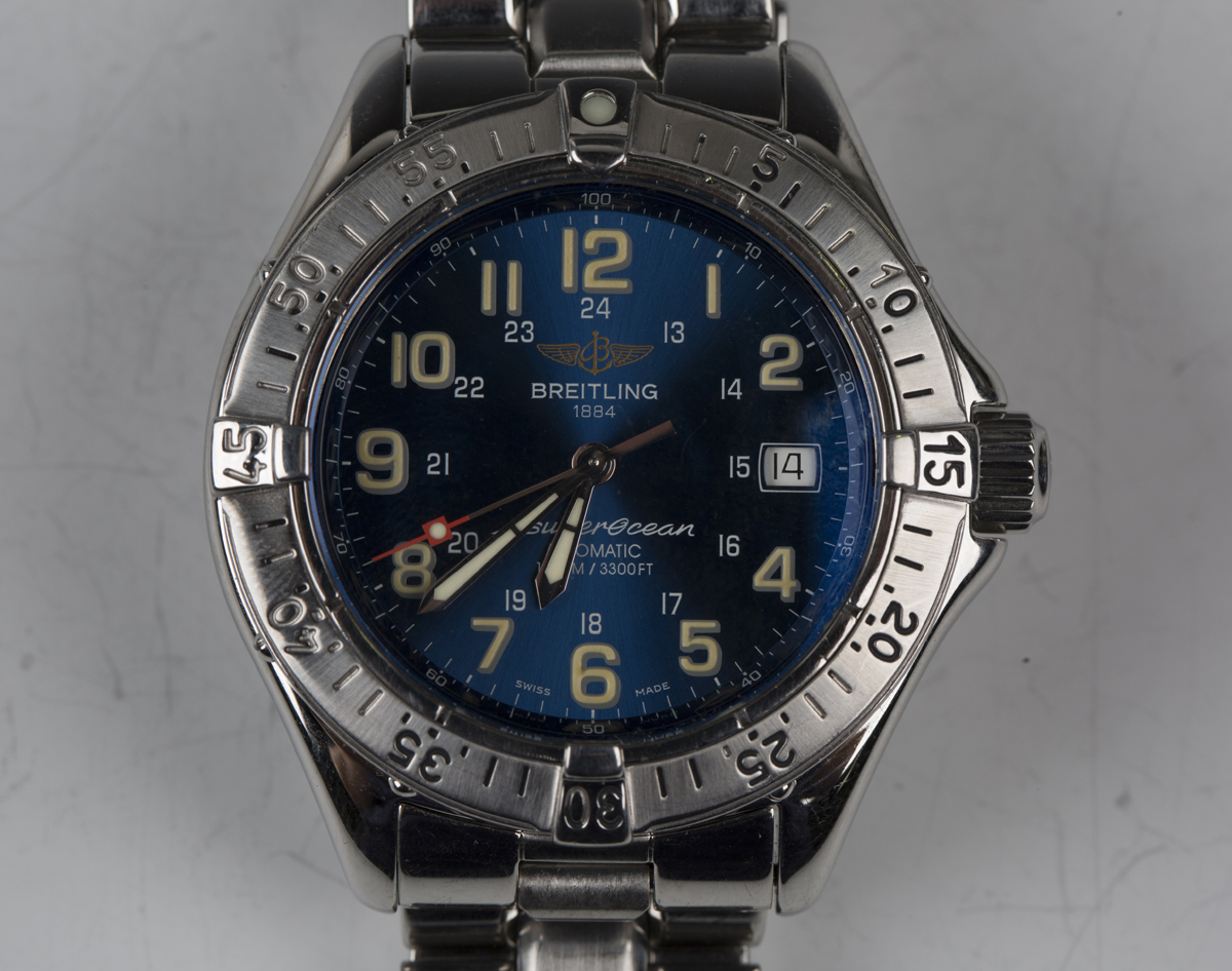 A Breitling Super Ocean Automatic 1000m/3300ft stainless steel cased gentleman's bracelet