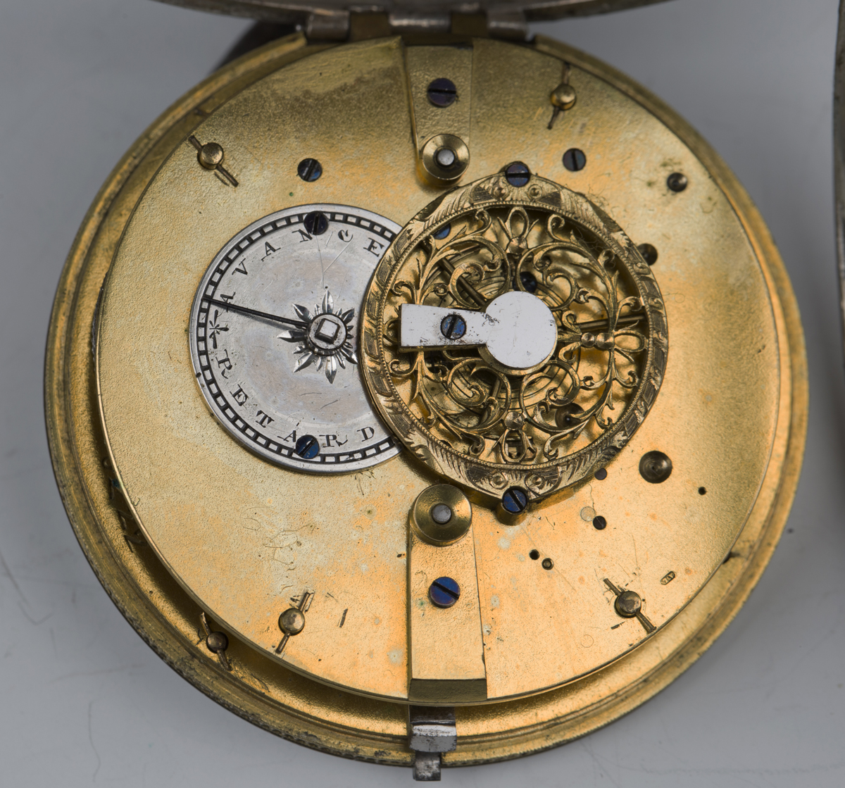 A 19th century keywind open-faced pocket alarm watch with Continental fusee movement sounding on a - Image 4 of 4