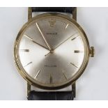 A Rolex Precision 18ct gold circular cased gentleman's wristwatch, circa 1950s, the signed