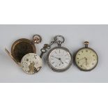 A silver cased keywind open-faced pocket watch, the dial and movement detailed 'Congress Watch',
