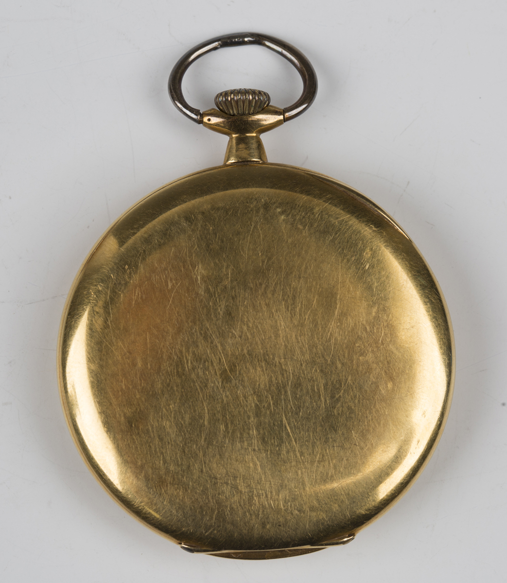 A Zenith 18ct gold cased keyless wind open-faced gentleman's dress pocket watch, the signed and - Image 3 of 4