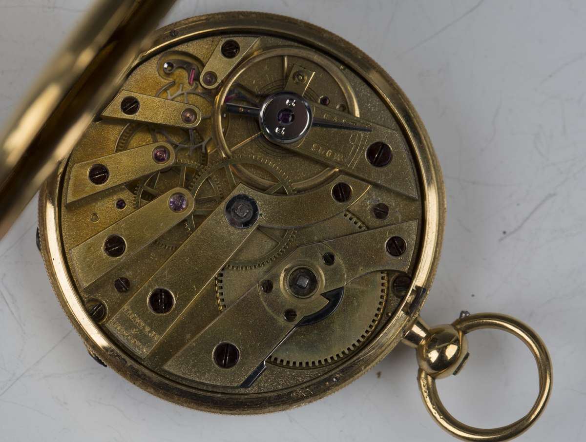 A Vacheron & Constantin gold cased keywind open-faced lady's fob watch with signed gilt jewelled - Image 6 of 6