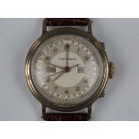 A Movado stainless steel and rose gold triple date calendar gentleman's wristwatch, circa 1940s, the