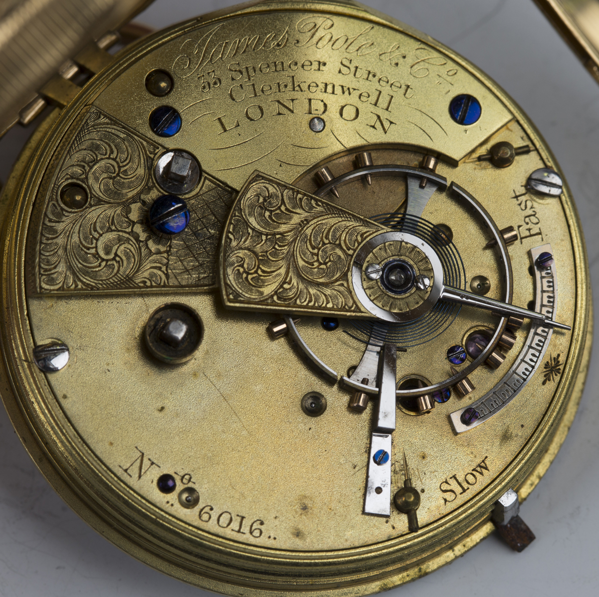 An 18ct gold cased open-faced gentleman's pocket watch, the gilt movement detailed 'James Poole & Co - Image 3 of 3