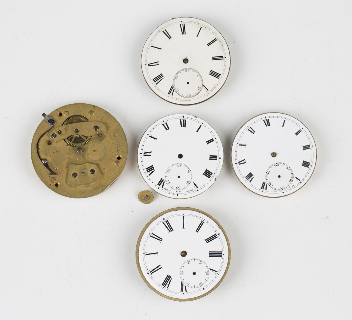 A collection of twenty-six gentleman's pocket watch movements, all but one with white enamel dial, - Image 3 of 8