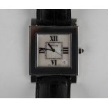 A Barthelay 'Les sloanes' steel cased lady's wristwatch with quartz movement, the signed square