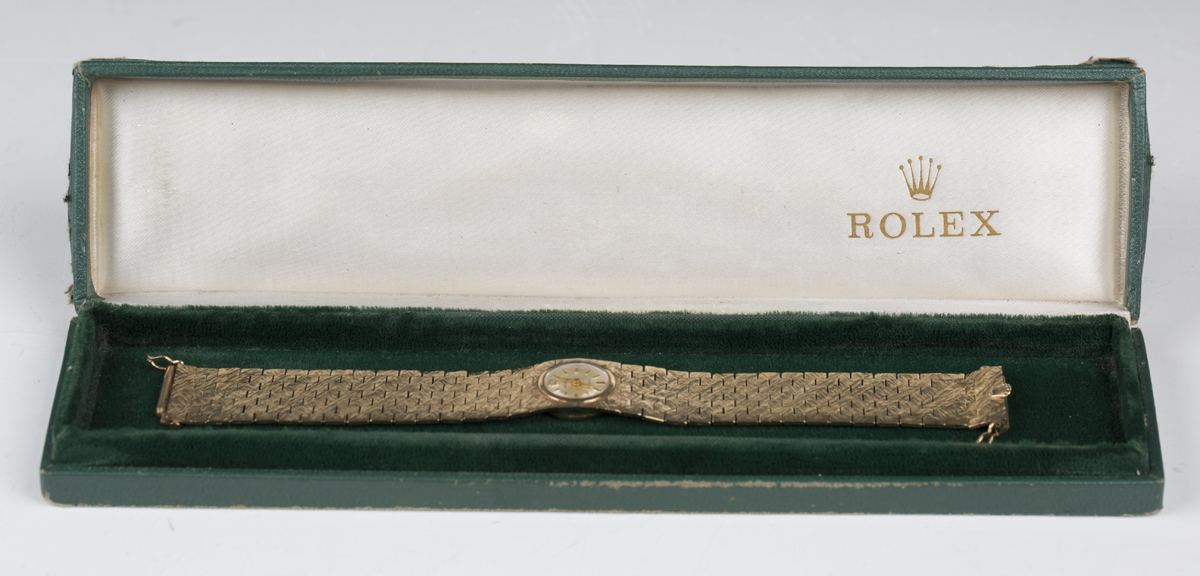 A Rolex Precision 9ct gold cased lady's bracelet wristwatch with signed jewelled movement, the - Image 2 of 7