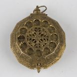 A rare late 16th/early 17th century German gilt brass pocket watch case, probably Augsburg or