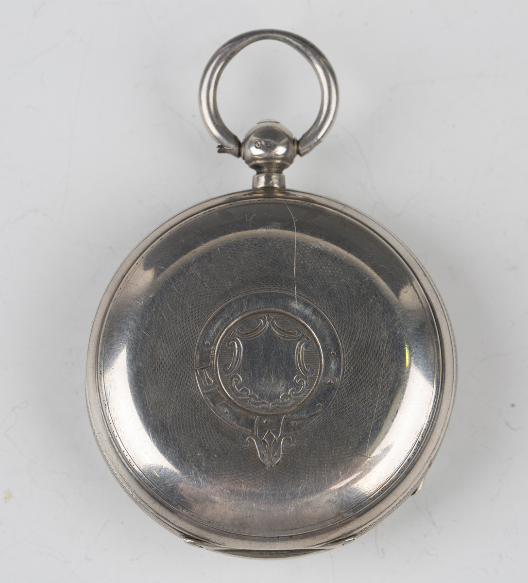 A late Victorian silver cased keywind open-faced gentleman's pocket watch, the gilt fusee movement - Image 2 of 4
