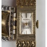 A Balogh's gold and diamond lady's bracelet wristwatch, the movement signed 'Ebel Watch Co', the