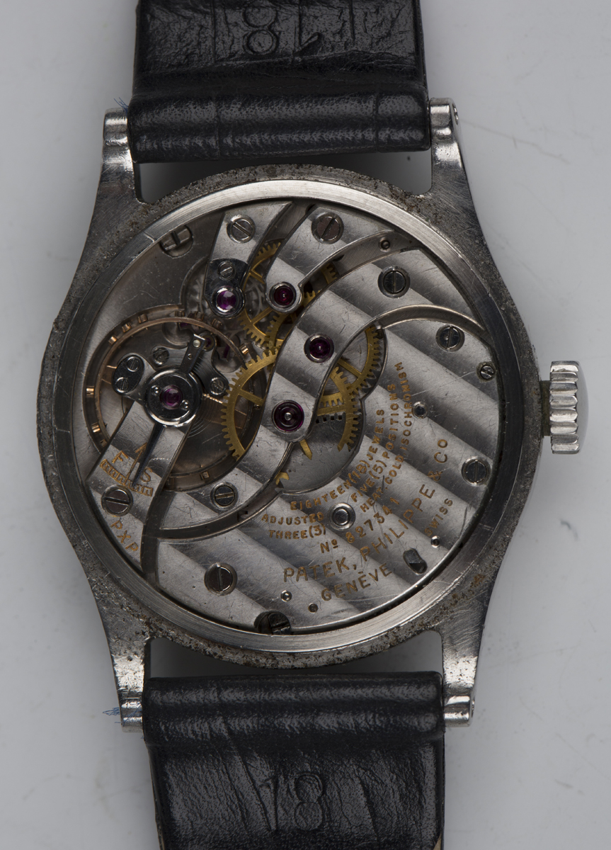 A Patek Philippe stainless steel circular cased gentleman's wristwatch, Ref. 96, circa 1940, the - Image 6 of 6