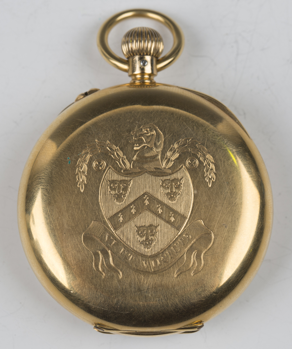 An 18ct gold cased keyless wind open-faced gentleman's pocket watch, the gilt jewelled lever - Image 2 of 5