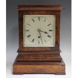 An early Victorian rosewood cased four glass table timepiece with brass chain driven single fusee