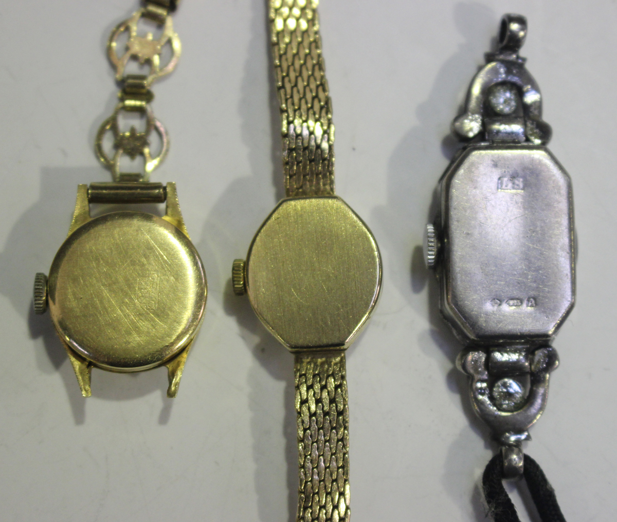 An Excalibur 9ct gold lady's bracelet wristwatch, the signed silvered dial with black Arabic - Image 2 of 3