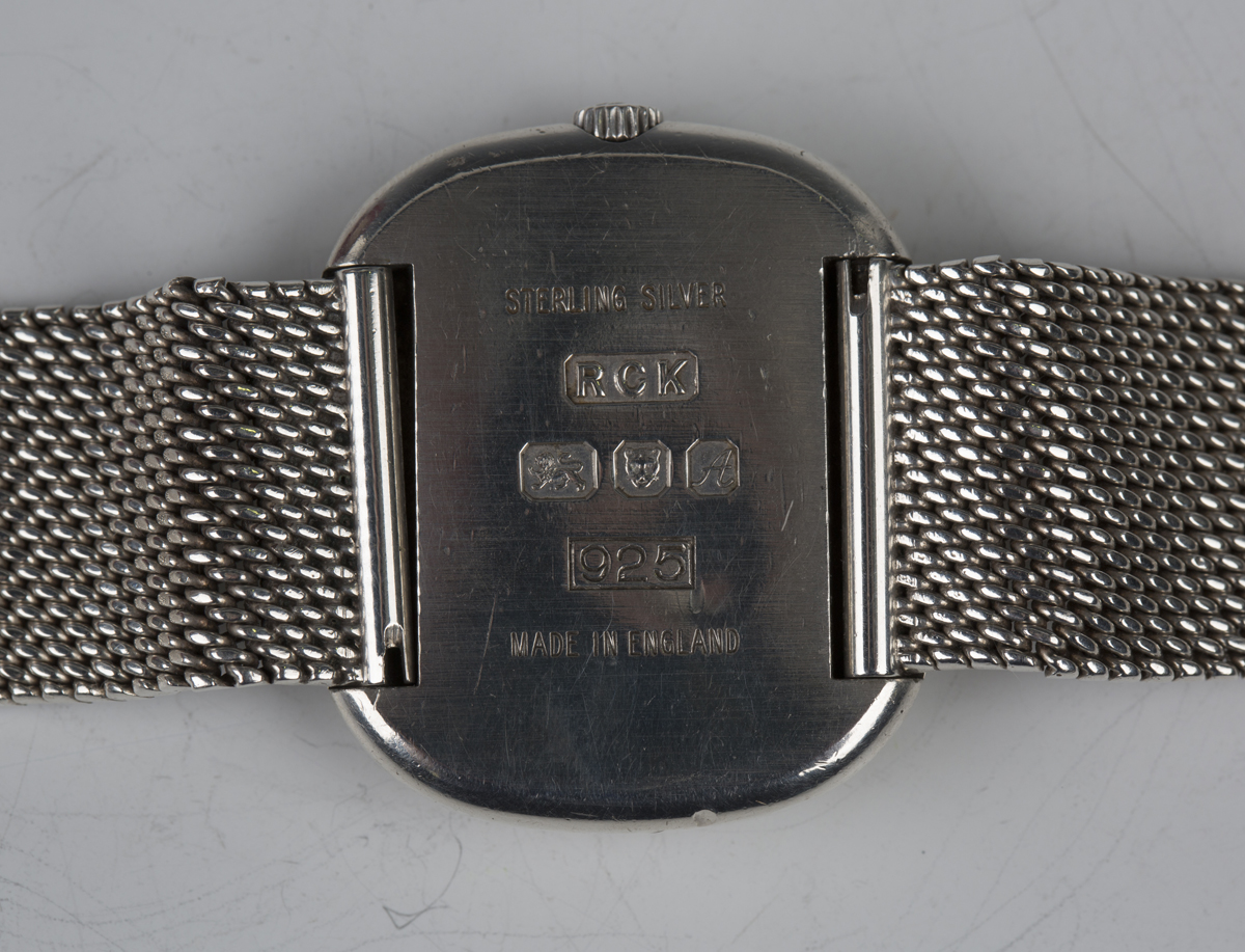 A Roy King silver cased bracelet wristwatch, the signed textured dial detailed 'Swiss', the case - Image 6 of 6