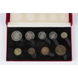 A George VI nine-coin specimen set 1950, with the original Royal Mint box.Buyer’s Premium 29.4% (