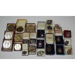 A group of shooting prize fobs and medallions, including English XX Club County Championship, The