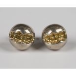 A pair of Georg Jensen silver earstuds, designed by Astrid Fog, each of opening berry form with a