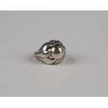 A Georg Jensen silver ring, circa 1930s/40s, in a stylized floral design, detailed 'GJ 925